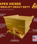 Tough As Nails 3 Yard Self Dumping Hopper Forklift Tilt Skip handles 8000 Lb Loads smoothly with strong steel construction.