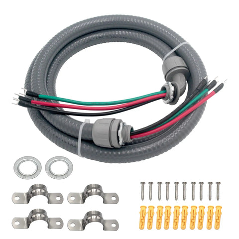 1/2 Inch 3 Conductor 10 Gauge Liquid Tight Conduit Wire With Ground Nonmetallic Flexible Conduits Outdoor Power Whip Kit Easy Install