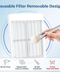 G4 High Efficiency Nail Dust Filter Replacement 2 Pack For Sylvie Plug In And Sylvee Rechargeable Nail Dust Collectors with brush