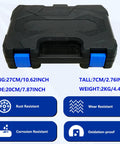 Knockout Quality AC Pressure And Temperature Sensor Socket Tool Kit For Tesla Model 3 Y S X Heat Pump Service, black tool case, dimensions shown.