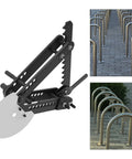 Heavy Duty Steel Manual Pipe And Tube Bender For Home Workshop Durable Hand Bending Tool Black Finish With Rust Resistant Carbon Steel Construction And Thickened Body For Long Lasting Use close-up showing design and components.