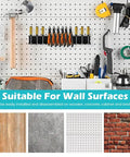 Wall Mounted Screwdriver And Pliers Organizer With 18 Slots, Carbon Steel Heavy Duty Tool Rack For Small Tools, shown on pegboard