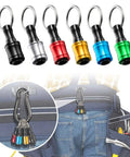 Six Piece Keychain Extension Bar Aluminum Alloy Heavy Duty Screwdriver Bits Holder Set Portable Drill Screw Adapter Quick Release Extension Bar For One Quarter Inch Hex Shank Compatible