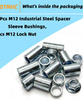13Pcs M12 Industrial Steel Spacer Sleeve Bushing Kit With Lock Nut Includes 5mm 8mm 10mm 12mm 15mm 18mm 20mm 22mm 25mm 28mm 30mm 32mm 35mm For Motorcycle Dirt Bike ATV Mini Bike MX650 And Other Machines., M12 steel spacer sleeves and lock nut