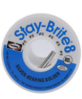 Stay-Brite #8 silver-bearing solder spool, 1 lb, labeled for professional use with product details visible, USA made.