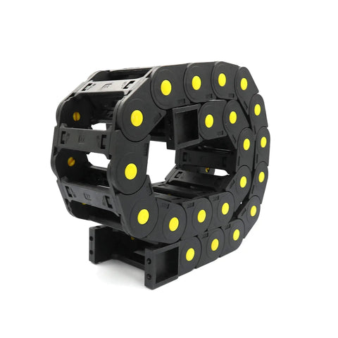 R55 Nylon Drag Chain Cable Carrier 0.98 x 3.03 in 25 x 77 mm, 1 Meter Length for cable management; coiled view of flexible chain.