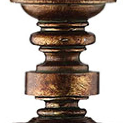 Close-up of Basket Weave Resin Table Lamp In Gold Silver Coppery Metallic Finish With Three-Way Switch, base detail