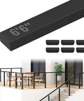 Beefy Stainless Steel Cable Railing Handrail 6 ft 6 in Black Rectangular Flat Top Rail With End Caps