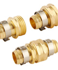 Brass Garden Hose Repair Kit With Clamps For Three Quarter Inch Hoses DIY Friendly Pro Grade Barbed Adapters