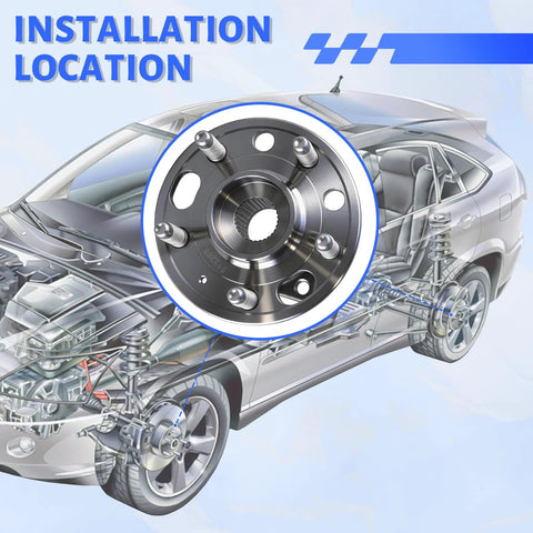 Wheel Hub And Bearing Assembly 513288 For Chevy Malibu Buick Regal Cadillac XTS Impala Buick LaCrosse Equinox GMC Terrain Saab 9 5 With ABS 5 Lug Front And Rear Replacement Upgrade installation location diagram