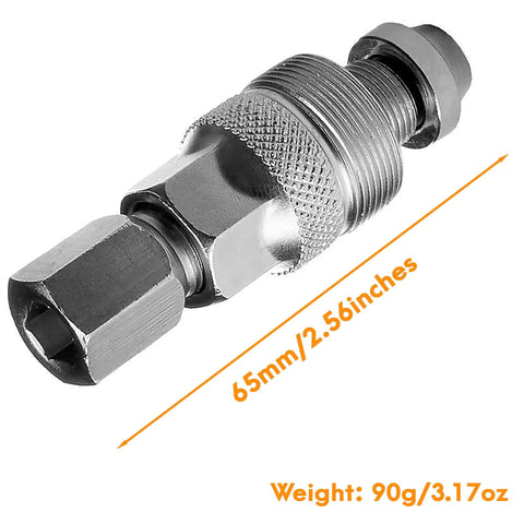 2 In 1 Bike Crank Puller Tool For Square Taper, ISIS And Octalink Cranks with Magnetic Removable Head, 65mm Length