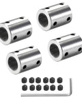Four Piece 12mm To 12mm Rigid Motor Shaft Coupling Sleeve Adapter For 3D Printers And RC Motors 22mm Long 20mm Outer Diameter Fixed 90 Degree Joint With Four Screws Tough Built To Last, four couplers and screws