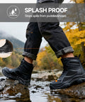 Steel Toe Work Boots For Men Built Tough For The Jobsite With All Day Breathable Comfort And Anti Smash Protection Puncture Resistant Heavy Duty Footwear For Warehouse And Industrial Tasks showcasing splash proof feature.