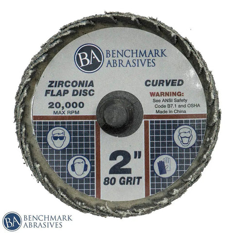 2 Inch Quick Change Zirconia Curved Flap Disc Wheel With Male R Type Back Design For Aggressive Finishing And Deburring Of Irregular Surfaces In Tight Spots For Die Grinder And More 10 Pack 80 Grit