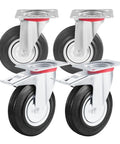 Heavy Duty Swivel Caster Wheels With Secure Locking And Foot Brake, 360 Degree Swivel Lock, set of four with metal frame