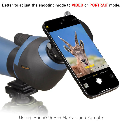 Phone Digiscoping Mount For Telescopes And Spotting Scopes With 2.5 Inch Eyepiece Magnetic IPhone Attachment showing wildlife photography