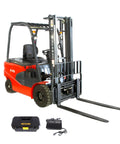 Electric Forklift A20 4,400 Lb Capacity, 118 Inch Lift Height, warehouse material handling gear with charger and tool kit