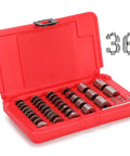 Deadly Precise And Rock Solid 36 Piece Steel Spacer Block Set With Badass Plus Zero Point Zero Zero Zero One Inch Calibration For Real Mechanics Sorting Tight Tolerance Jobs in toolbox.
