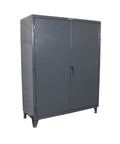 Heavy Duty Industrial Storage Cabinet, 60 Inch Wide By 24 Inch Deep By 78 Tall, 12 Gauge Steel, Dark Gray front view.