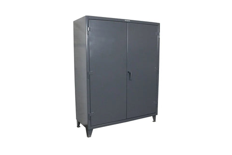 Heavy Duty Industrial Storage Cabinet, 60 Inch Wide By 24 Inch Deep By 78 Tall, 12 Gauge Steel, Dark Gray front view.
