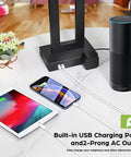 Set Of 2 Touch Control Table Lamps With Two USB Ports Three Way Dimmable Modern Nightstand Lamps With charging devices.