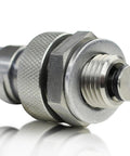 Close-up of Made In USA Long Thread M12 X 1.75 Oil Drain Plug With Quick Drain Design Stainless Steel Construction for leak-free maintenance