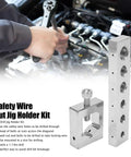 Pro Grade Safety Wire Drill Set With Carbon Steel Jig And Fixture For Diagonal Hole Drilling Through Bolt And Nut Heads