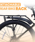 Kids 24 Inch Mountain Bike With Front Suspension, 21 Speed Drivetrain, Dual Disc Brakes, Rear Rack, Internal Cable Routing