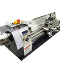 Badass Mini Metal Lathe 8 Inch Swing By 31.5 Inch Center Distance Hardcore Benchtop showcasing 1.5 HP motor and dual 3 jaw chuck.