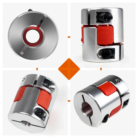 3 Pack 6.35mm To 10mm Plum Flexible Shaft Couplings D25L30 Aluminum Jaw Spider Shaft Connectors for CNC and 3D printer