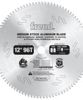 12 Inch Aluminum Cutting Blade With TiCo Carbide For Non Ferrous Metals, Thin Kerf 0.110 Inch, 96 Teeth, 1 Inch Arbor