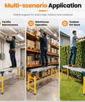 Portable Welding Table And Rollable Fabrication Workstation With 1200 Pound Capacity used for maintenance, warehouse, and outdoor DIY tasks.