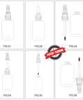 Diagram of 2 In 1 Brush On Super Glue With Nozzle, Mess Free, Never Dries Out, 3000 CPS CA Glue, bottle and brush nozzle