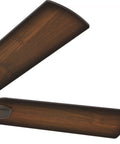 Close-up of two wooden blades of the Matheston Indoor and Outdoor Ceiling Fan with Light and Pull Chain Control.