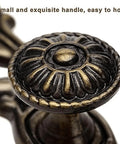 Antique Bronze Vintage Style Cabinet Knobs Set close-up showing detailed zinc design, 5.98 x 0.94 x 0.87 inches