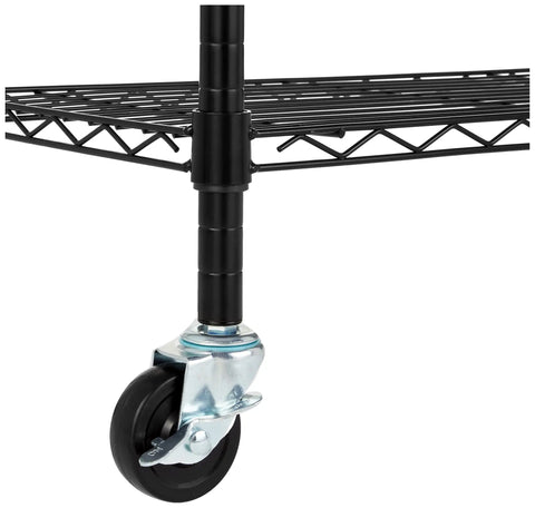 Heavy Duty Garage Shelving Unit With Rolling Casters Four Shelf Metal Wire Rack And Adjustable Steel Organizer Straight Up Tool Storage Hero Rock Solid Shop Essential For The Hustle Black
