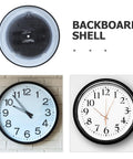 Quartz Wall Back Cover For 12 Inch Round Clock Replacement Rear Panel Shell And Backplate, shown in three views