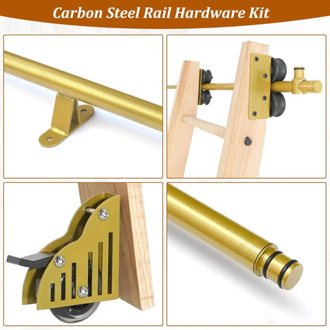 Built Like A Tank Heavy Duty Sliding Ladder Rail Kit With Smooth Carbon Steel Track for library loft spaces, showcasing robust fittings.