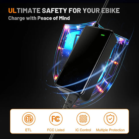 UL Certified 42V 2A Smart Charger For 36V Lithium Batteries Universal 100V 240V Input Fast Must Have Replacement Power Adapter For Scooters E Bikes And E Boards 5.5x2.1mm DC Connector Portable Home Travel Outdoor