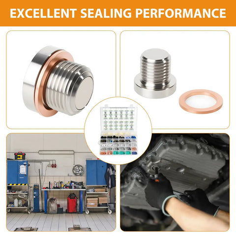 Oil Drain Plug Gasket Kit 36 Size Assortment With 330 Piece Total In Durable 36 Compartment Tackle Box OE Style Washers