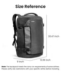 Size reference of Go-To Travel Backpack 40L With Large Main Compartment And Seventeen Inch Laptop Sleeve Water Resistant Carry On Rucksack TSA Friendly Flight Approved Durable Weekender Daypack For Business Travel.