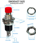 Diagram of 30 Pack SPST Momentary Push Button Switches Normally Open 1A 250V AC Two Pin PBS-110 Red And Black Color Coded