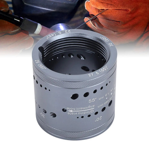 Electrode Sharpener Grinder For Welding, shown with multiple size and angle markers, aluminum alloy construction for precise sharpening.