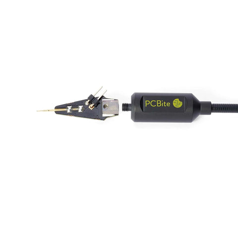 Close-up of one SP10 digital probe with test wire for quick multisignal readouts on your electronics workbench, PC Bite branding visible.