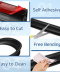 Flexible Shower Water Barrier Edge Guard 118 Inch TPE Splash Stopper, self-adhesive, easy to cut, free bending, easy to clean.