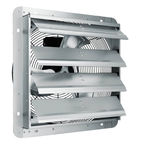 Powerhouse 16 Inch Shutter Exhaust Fan With AC Motor Delivers 2000 CFM For Wall Mount Attic Ventilation And Cooling