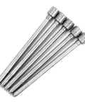 Five Piece Diamond Burrs Set For Rotary Tools With 4mm Cylinder Head And 2.35mm Shank, shown in a fan arrangement.