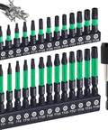 Tamper-Proof Torx Bit Set 27-Piece For Impact Drivers with Quarter-Inch Hex Shank, S2 Steel