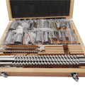 Pro Grade 30-Piece HSS Groove Keyway Broach Set For Machinists Includes 5 Grooving Broaches 18 Bushings And 7 Spacers in wooden box