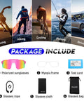 Polarized Sports Sunglasses With UV 400 Protection For Women And Men, Ultra Lightweight Frameless Running Glasses For Cycling